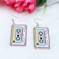 thumbnail image 4 of vnanda Durable Earrings Vintage Zebra Print Magnetic Tape Hook Earrings Retro Cassette Crush Colorful Drop Dangle Jewelry Gift Women Hook Earrings, 4 of 8
