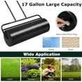 thumbnail image 5 of Lawn Roller, Push/Pull/Tow Behind Water/Sand Filled Steel Sod Drum Roller with  Yard Roller for Garden Backyard Grass, 17 Gallon/63 L, 36"x12", Black, 5 of 9