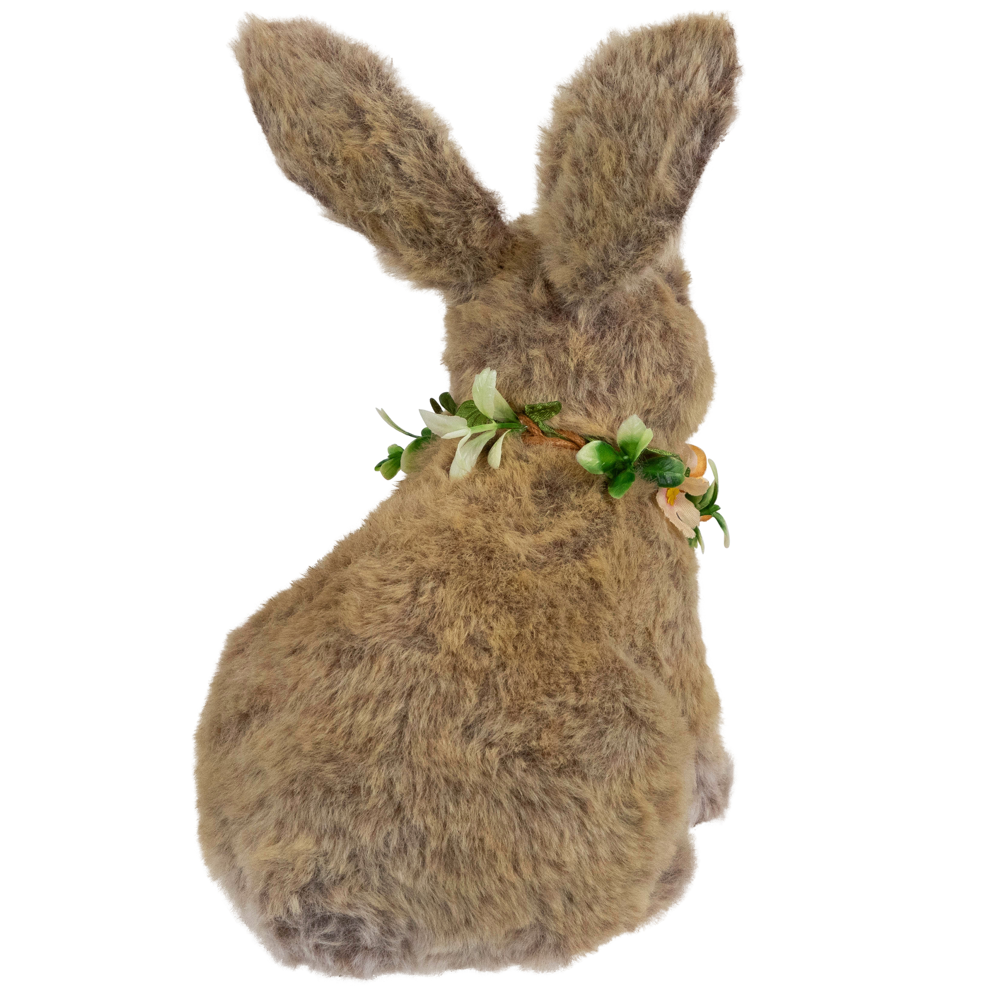 Northlight Plush Rabbit with Flower Wreath Easter Figurine - 8.5"