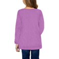 thumbnail image 3 of SYNPOS 4-13Y Child Girls Long Sleeve Knot Front T-shirt Plain Basic Tunic Shirts, 3 of 8