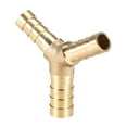 thumbnail image 5 of Unique Bargains Hose ID Brass Reducer Barb Fitting Y-Shaped 3 Way Tee Connector Adapter 3Pcs 10mm x 8mm x 8mm, 5 of 5
