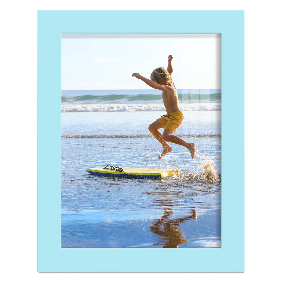 Modern Real Wood 6x8 inch Picture Frame in Blue