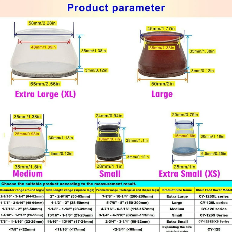Aneaseit Soft Silicone Chair Foot Covers Furniture Leg Protectors