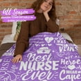 thumbnail image 4 of Nurse Week Gifts for Women, Purple Throw for Nurses, Thank You Appreciation Blanket 50 x 65 for The Best Nurse Ever, 4 of 6