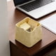thumbnail image 4 of Organizador de escritorio para tarros de queso de cerámica - Portaplumas de queso amarillo mono, brocha de maquillaje y recipiente cosmético, decoración cerámica de escritorio de 8 cm cuadrados, 4 of 6