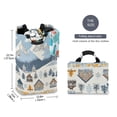 thumbnail image 2 of Yayeee Freestanding Laundry Hamper with Handle Collapsible Large Storage Basket for Clothes, Winter Village Serenity, 2 of 7