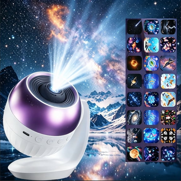 HOTU 24‑in‑1 Galaxy Projector, Star Projector with 7 White Noise , 3‑Mode Star Projection, Timer & 360° Rotation, Kids Night Light for Bedroom Room Decor