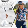 thumbnail image 6 of Binienty Palm Leaf Golf Shirt for Couple Comfortable Zipper Neck Moisture Wicking Couple Shirt for Workout Pickleball Running ,Short Sleeve Athletic Tops, 6 of 7