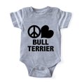 thumbnail image 1 of CafePress - Peace Love Bull Terrier - Cute Infant Baby Football Bodysuit, 1 of 1