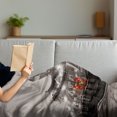 thumbnail image 3 of Black and White Soft Flannel Fleece Blanket, London Theme Tower Bridge in the Famous City Urban Life Scenery Europe, Cozy Plush for Indoor and Outdoor Use, 50" x 70", Taupe Grey Red, by Ambesonne, 3 of 5