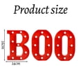 thumbnail image 4 of Decoraciones de Halloween para interiores: 4 letras LED iluminadas, letreros de marquesina con la frase Boo y Ghost para decoración de pared de cocina y sala de Halloween, letras de marquesina de, 4 of 5