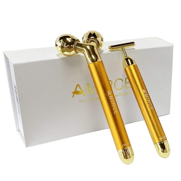 Kit de masajeador facial Amire Golden 3D Roller Electric Facial