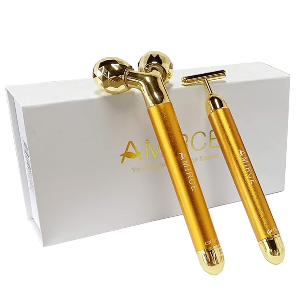 Kit de masajeador facial Amire Golden 3D Roller Electric Facial