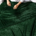 thumbnail image 6 of PAVILIA Fleece Throw Blanket for Couch with Pom Pom Fringe, Emerald Green, Soft Cozy Fuzzy Flannel Blanket for Sofa Bed, Lightweight Plush All Season Throw, 50x60 Inches, 6 of 8