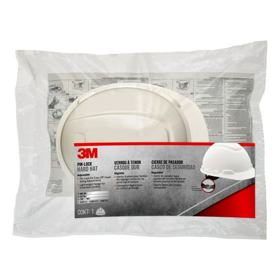 Non-Vented Hard Hat with Pinlock Adjustment, White, 1/Pack