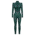 thumbnail image 5 of Michellecmm  Women Halloween Jumpsuit, Digital Print Long Sleeve Zip-Up Bodysuit, 5 of 7