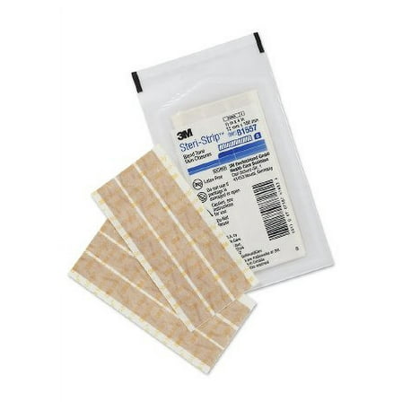 Steri Strips, Blend Tone, Skin Closures 1/2in x4 in, one pack of 6 Strips.