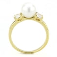 thumbnail image 3 of Gold Pearl Womens Ring 316L Stainless Steel Anillo Color Oro Perla Para Mujer Acero Inoxidable, 3 of 5