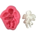 thumbnail image 3 of Molde de pastel de fondant de silicona 3D de ángel de acordeón para decoración de pasteles, molde para hornear, rosa, 3 of 7