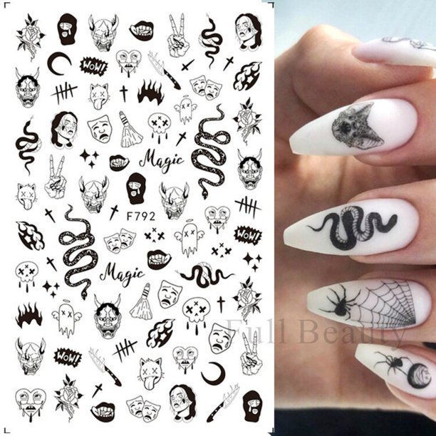 Linda pegatina Nail Art diseños 3D dibujos animados flores Navidad Slider Elk Santa Claus polaco calcomanía manicura decoraciones LACA717-724- Tan Jianjun unisex