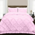 thumbnail image 1 of King Comforter Diamond Ruffle Pink Luxurious Collection Microfiber Fill Duvet Insert Box Stiched Quilted Fluffy Soft All Season Comforter with Pillowcases & Premium Piping, 1 of 7