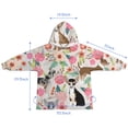 thumbnail image 7 of Chihuahua and Flower Florals Blanket Hoodies for Kids 6-13YR Oversize Wearable Blanket Hoodies for Boys Girls Teens, 7 of 7