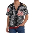 thumbnail image 1 of Balery Veterans Day1 Camisa Casual de Manga Corta con Botones para Hombre, Texturizada, Estilo Cubano, para Playa, Verano-Large, 1 of 5