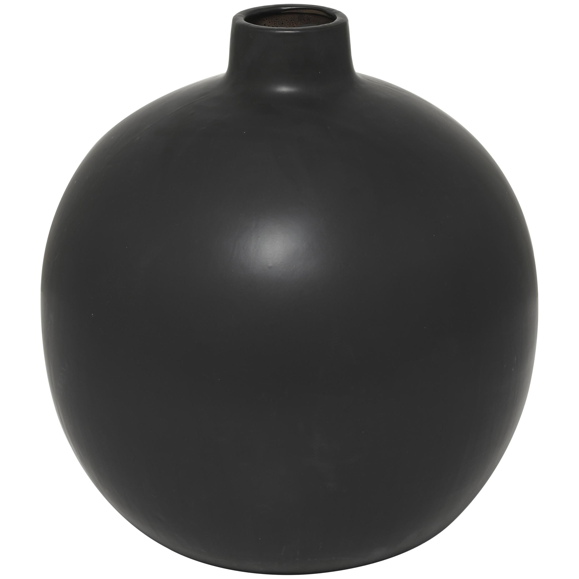 DecMode 17" Matte Black Ceramic Vase