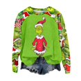 thumbnail image 2 of KYGABAK Ugly Christmas Sweater Women Grinch Sweatshirt for Women Christmas Sweatshirts for Women Grinch Sweatshirt Ladies Fashion Casual Long Sleeve Shoulder Insert Printed Crew-Neck Hoodie top, 2 of 5