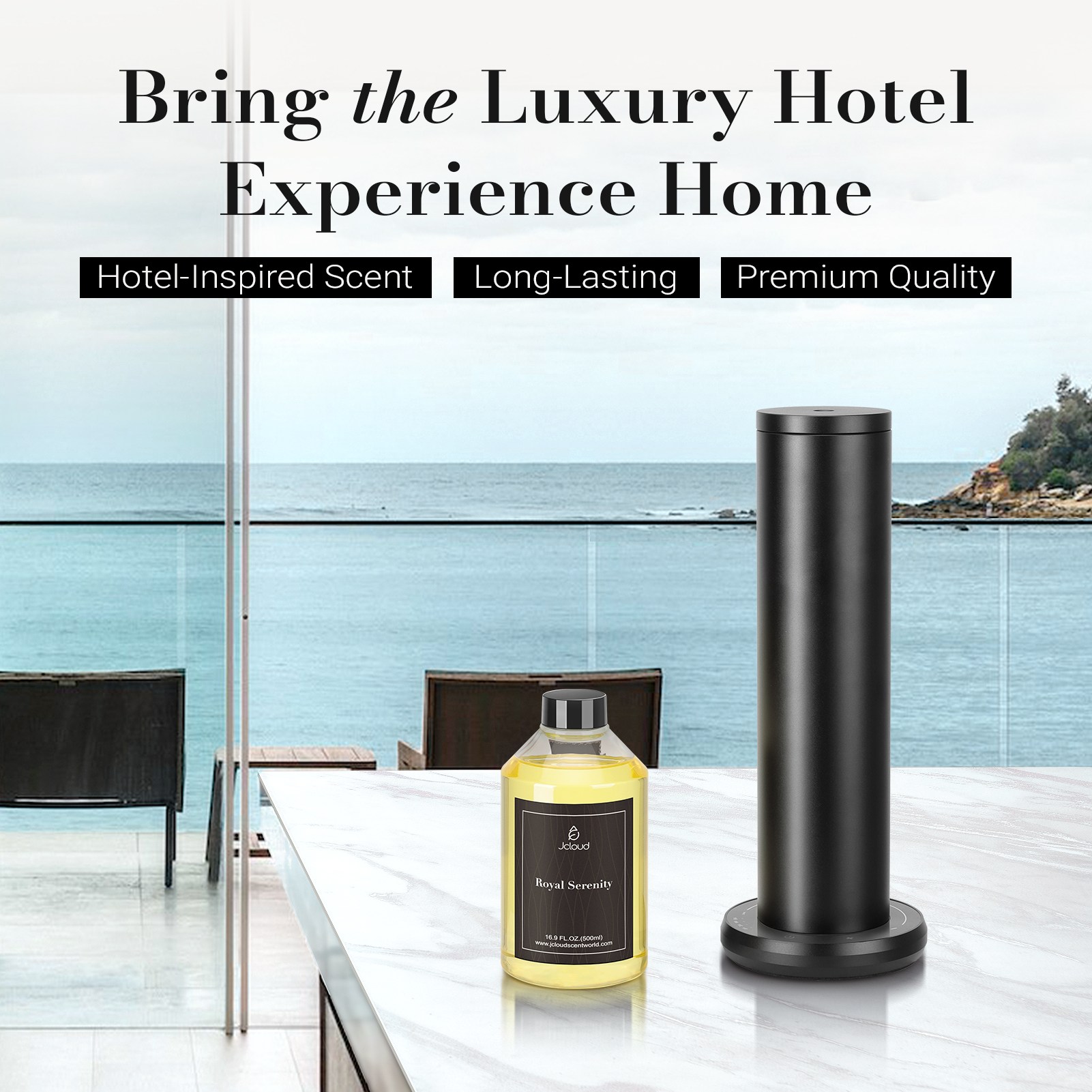 JCLOUD Hotel Diffuser Oil - 16.9 Fl Oz (500mL) - Inspired by The Ritz Carlton Hotel Scent, Luxury Cold Air Diffuser Oil Refill & Essential Oils Bulk for Home, Offices