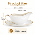 Qczoyp Porcelain Gravy Boat with Saucer, Ceramic Sauce Pitcher with ...