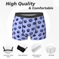 thumbnail image 2 of Mens Underwear, Blueberry design blue Sexy Mens Underwear Boxer Briefs, Breathable Boxer Briefs for Men, 2 of 5