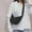 Black, variant on Nylon Crossbody Sling Bag, 6.69x5.51x3.15in White/Green/Black, Crescent Shape with Adjustable Strap - Lightweight for Men & Women, Fits Phone & Wallet