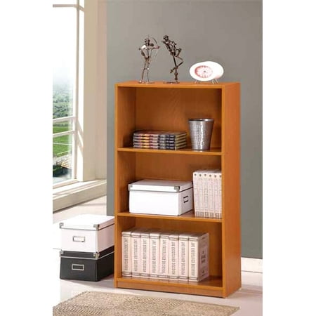 Furinno Basic Engineered Wood 3-Tier Bookcase Storage Shelves in Light Cherry