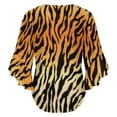 thumbnail image 6 of Tiger Pattern Women's V-Neck Blouse With 3/4 Ruffled Bell Sleeves Casual Top Ladies Blouses, 6 of 7