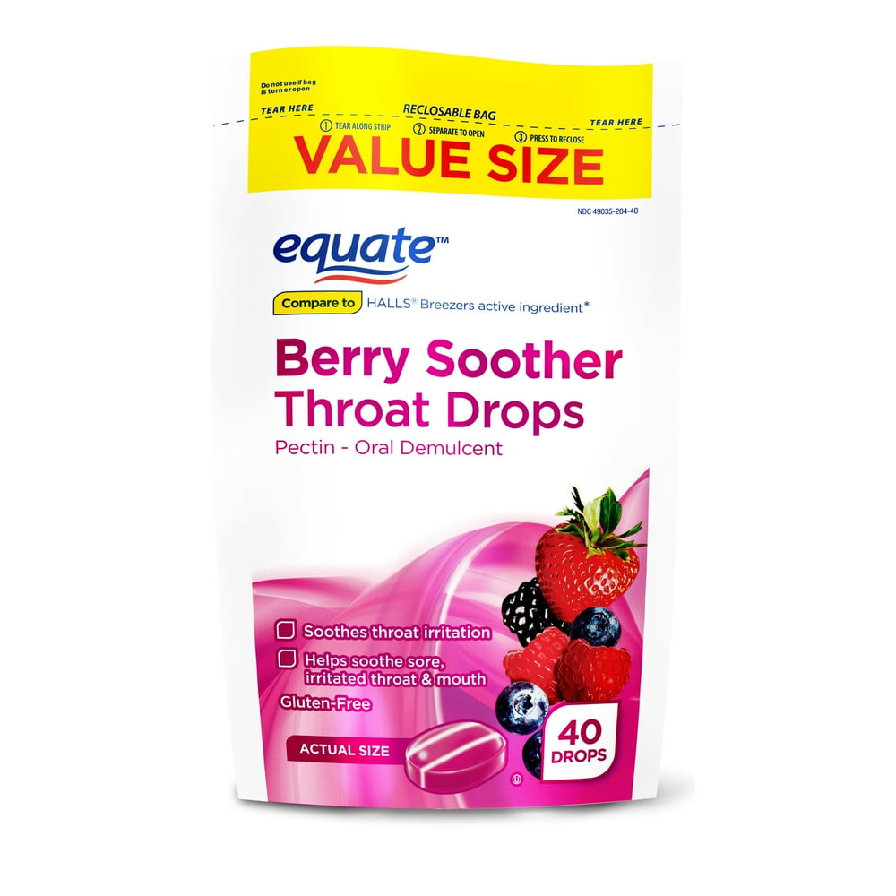 Equate Berry Soother Throat Drops, 40 Count