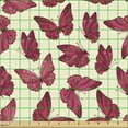 thumbnail image 2 of Butterfly Upholstery Fabric by the Yard, Graceful Romantic Spring Theme Abstract Wings Beauty of Nature, Decorative Fabric for DIY and Home Accents, Pale Yellow Dark Coral by Ambesonne, 2 of 5