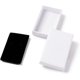 thumbnail image 4 of Juego de 4 cajas rectangulares de papel para guardar joyas con tapete de esponja. Cajas blancas para collares y joyas., 4 of 4