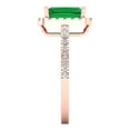 thumbnail image 3 of 1.86ct emerald cut green emerald 18k rose gold halo Bridal Wedding Engagement Promise Anniversary Ring for Women size 8.75, 3 of 7
