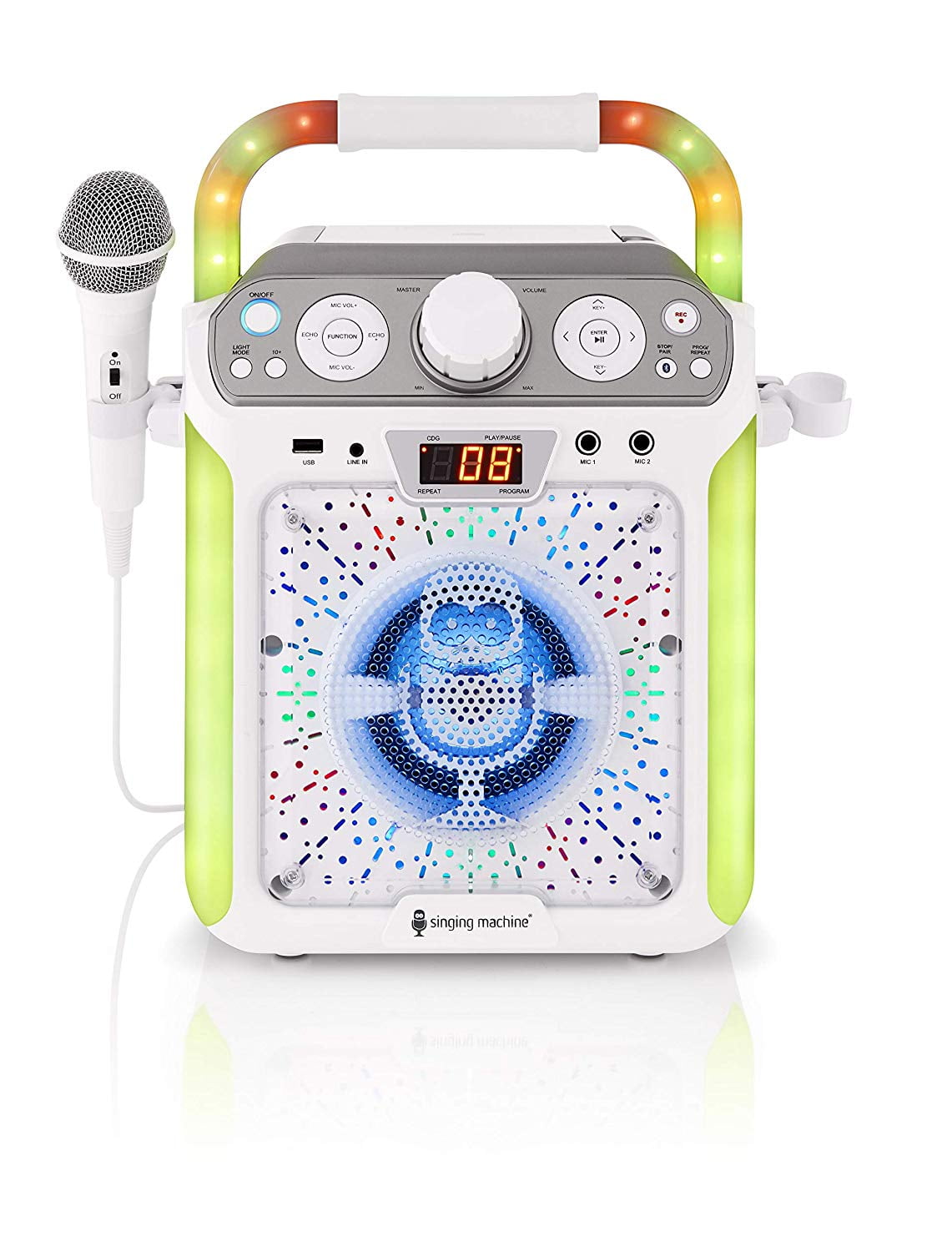 Singing Machine SML682BTW Groove Cube CDG Karaoke System, White