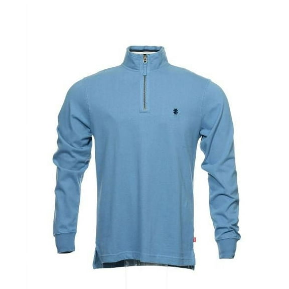IZOD Men's Half Zip Sweatshirt, Serenity Blue, Small