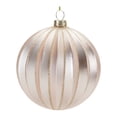 thumbnail image 3 of Melrose Metallic Ribbed Glass Christmas Ball Ornaments - 4" (101.6mm) - Silver  - 6ct, 3 of 5