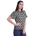 thumbnail image 3 of Moomaya T-shirt à Manches Courtes Imprimé pour Femme Col Boutonné Haut Décontracté, 3 of 5