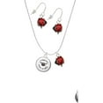 thumbnail image 2 of Delight Jewelry Silvertone Domed Class of 2025 Red Lucky Ladybug Necklace and Dangle Earrings Set, 2 of 6