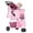 Pink, variant on SHOUFTW 3 Wheel Dog Stroller, Folding Pet Stroller for Small Dogs & Cats, Pet Carrier with Storage Basket, Portable Travel Stroller, Pink