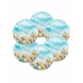 thumbnail image 7 of 13 Inch Round Placemats Set of 6, Blue Summer Beach Non Slip Heat Insulation PP Table Mats, Coastal Starfish Shell Nautical Waves Washable Place Mats for Kitchen Dining Party Table Decor, 7 of 7