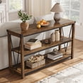 thumbnail image 3 of IdeaHouse Farmhouse Console Table, 47" Narrow Long Entryway Table with Storage, 3 Tier Wood Console Table for Living Room, Skinny Sofa Tables Behind Couch, Rustic Hallway Table for Entryway, 3 of 7