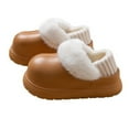 thumbnail image 6 of CHUMUD Women's Platform Slippers with Furry Collar - Plush Lined Winter Mules, Warm Non-Slip Indoor Outdoor House Shoes, 6 of 8