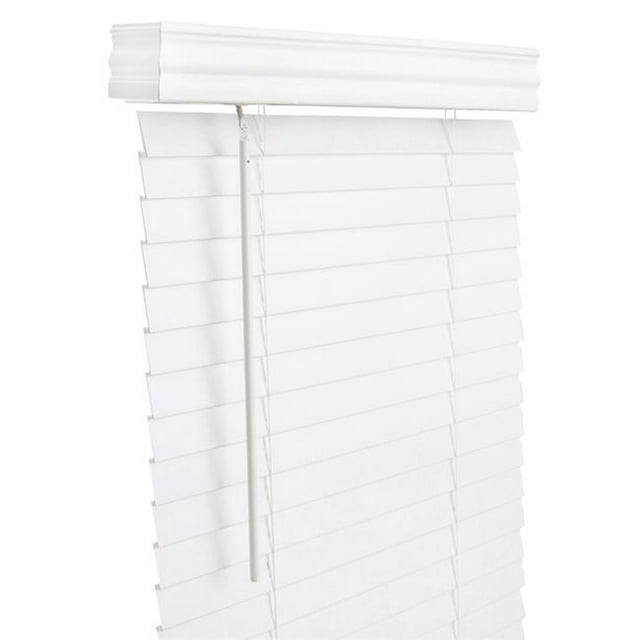 Stores Sans Fil en Faux Bois 2 Po, Blanc - 36 x 60 Po