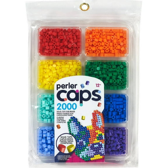 Perler Primary Colors Caps Bead Tray, 2000pcs